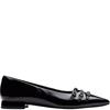 CLARKS WOMENS STRAP POINT TOE SHOE - BLACK PATENT